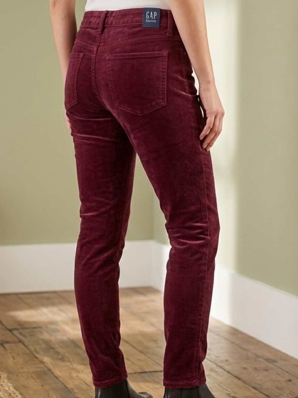GAP Burgundy High-Rise Velour Legging Pants - Size 28 NWT